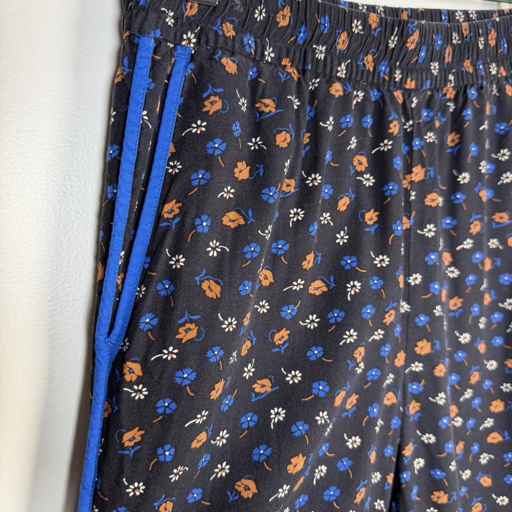 Madewell Track Crop Trousers Prairie Floral Posies Black Multicolor Size Small - Picture 5 of 13
